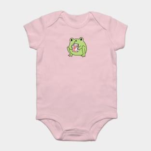 Cute Strawberry Milk Frog Baby Bodysuit